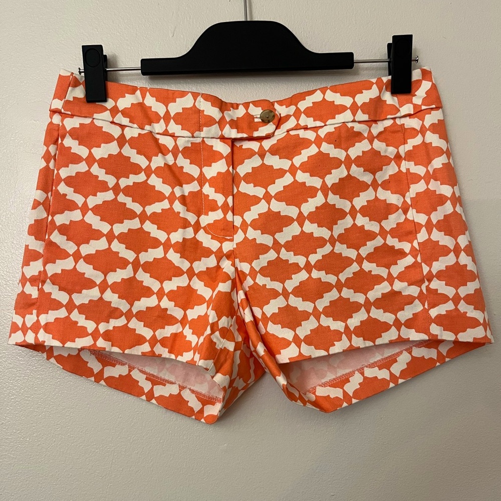 J. CREW Stretch Orange Print Shorts
